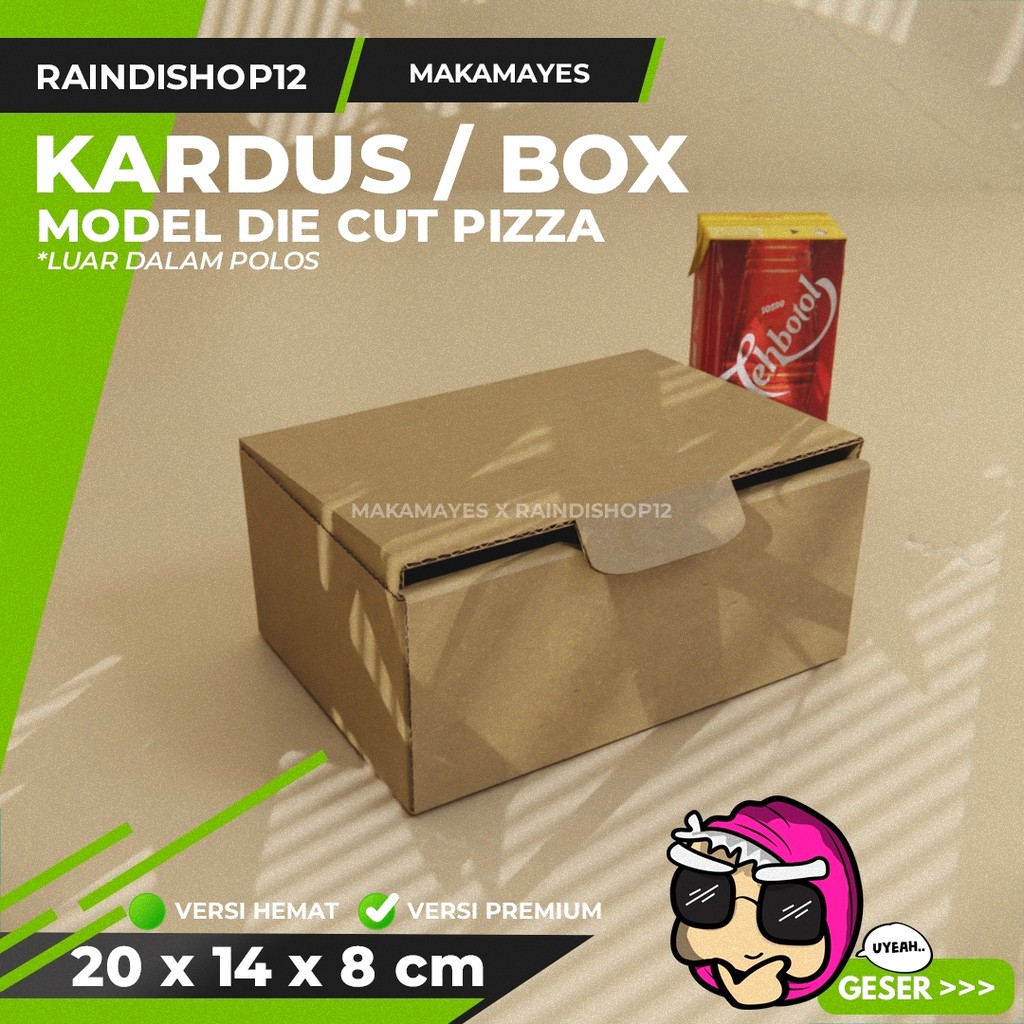 

(MIN 5 PCS) BOX 20 X 14 X 8 CM KARDUS DIE CUT PIZZA KEMASAN PACKAGING KADO