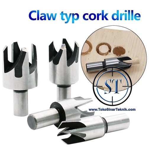 Mata Bor Dowel 4 Pcs Claw Cork Drill Set Wood Plug Kayu Carbon Steel Hole Punch Sleeve 6-16mm