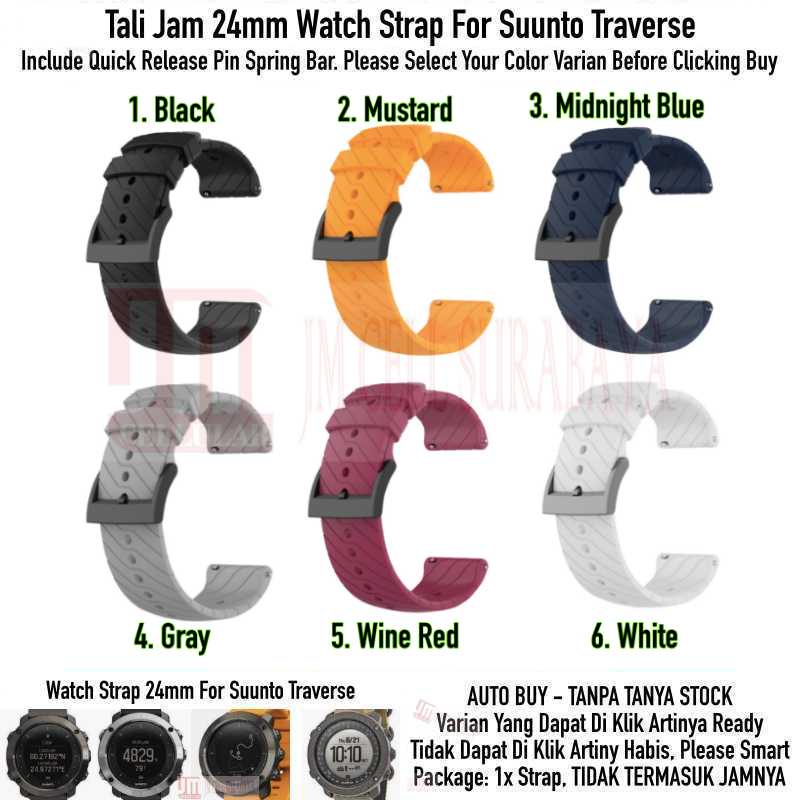 EL Watch Strap For Suunto Traverse - Tali Jam Tangan 24mm Rubber High Quality