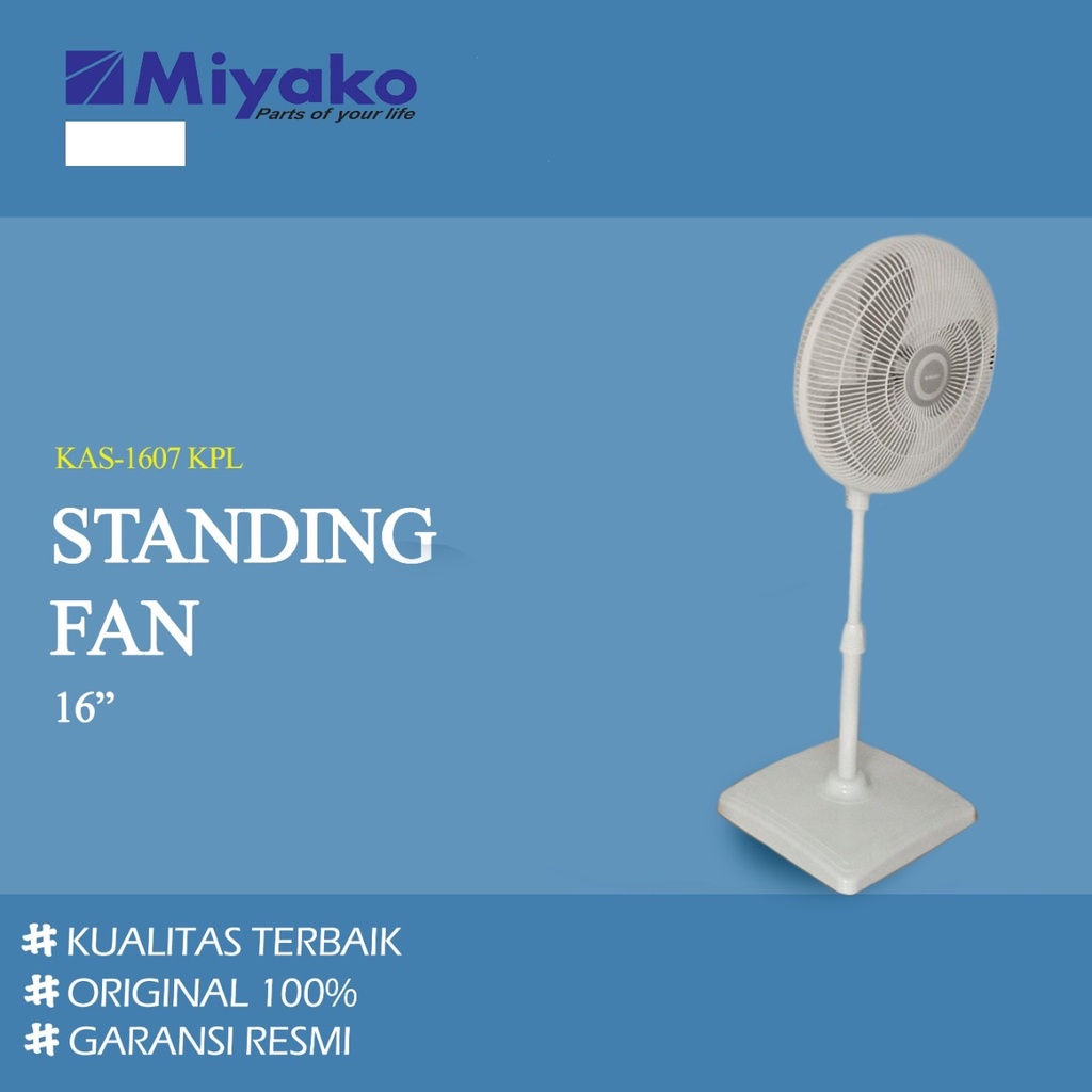 Kipas Angin Berdiri Miyako KAS1607KPL / Stand Fan Miyako (KHUSUS OJEK ONLINE)