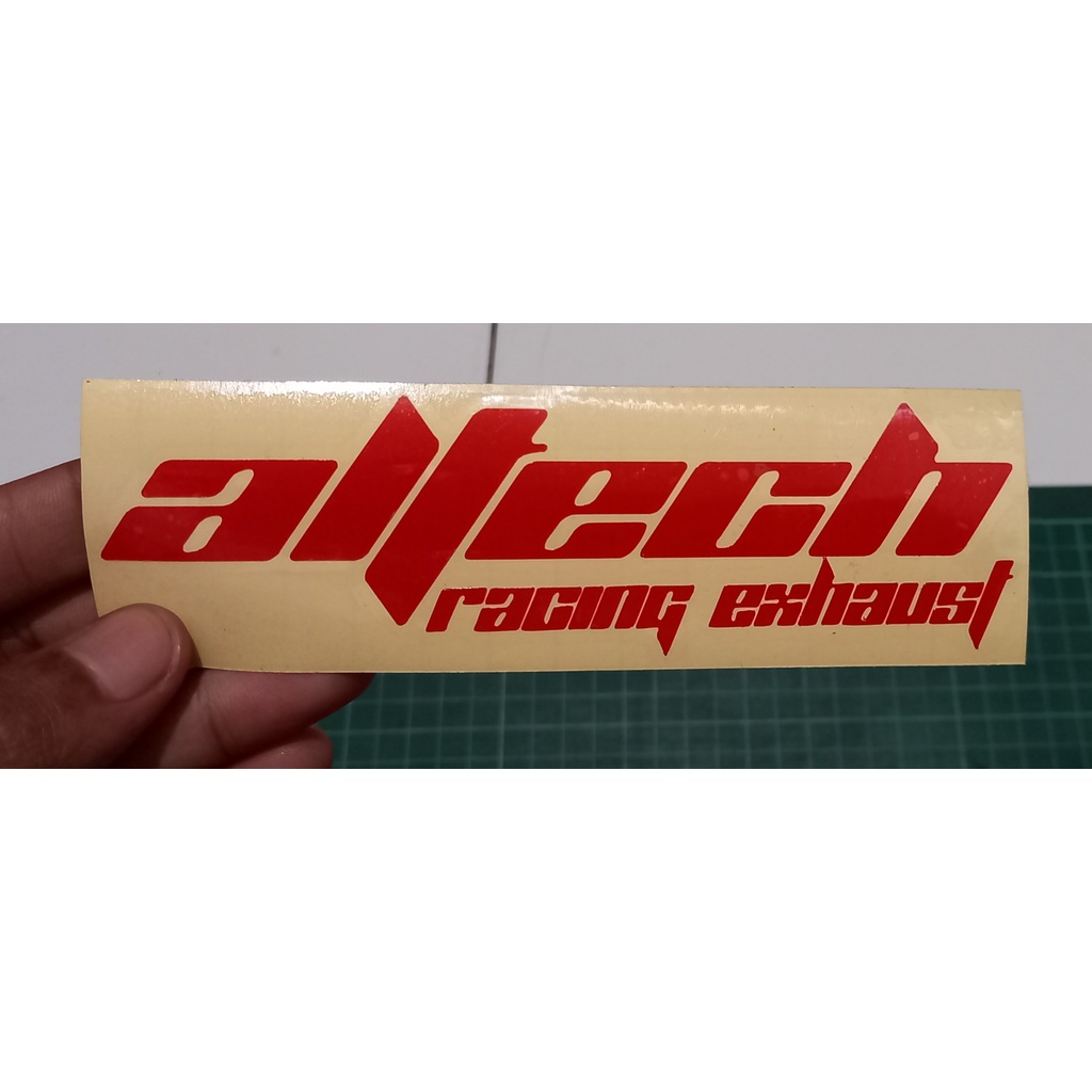 CUTTING STICKER STIKER ALTECH KNALPOT RX KING / BAHAN PREMIUM-MERAH