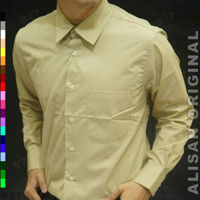 Kemeja ALISAN ORIGINAL B1 16 Baju Kerja Pria Panjang Polos Cream