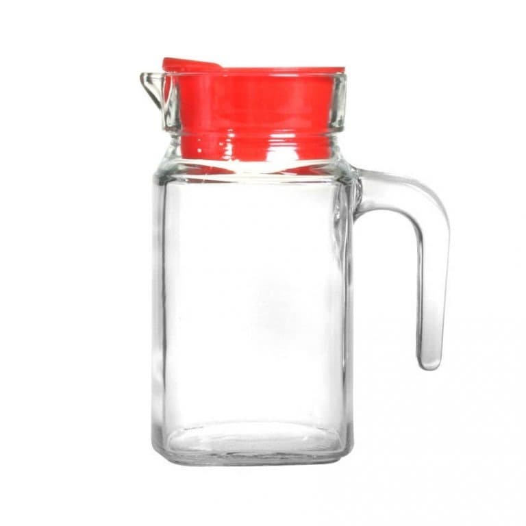 Pitcher Teko Air Kaca Beling dan Tutup Plastik