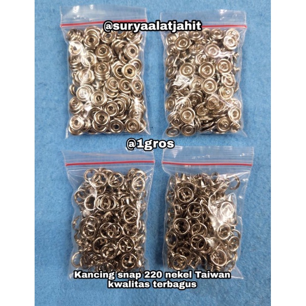 Kancing jepret T220 Nekel Taiwan terbagus @1gros rp.115.000/144pcs