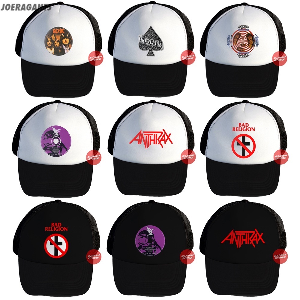 Bad Religion / BMTH /  Antrax / ACDC / Topi Band / Topi Distro / Topi Trucker / Topi Distro Premium 