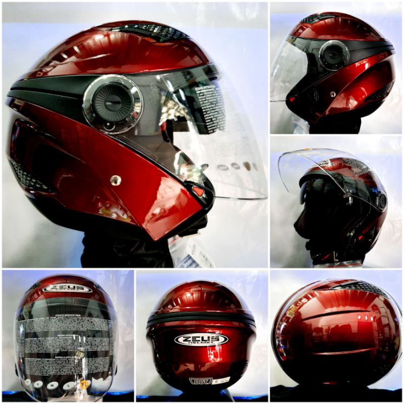 HELM ZEUS HALF FACE ZS-610 WIN RED MAROON