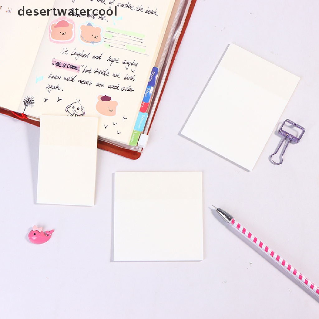 Deid 50 Lembar Kertas Memo Sticky Note Transparan Anti Air