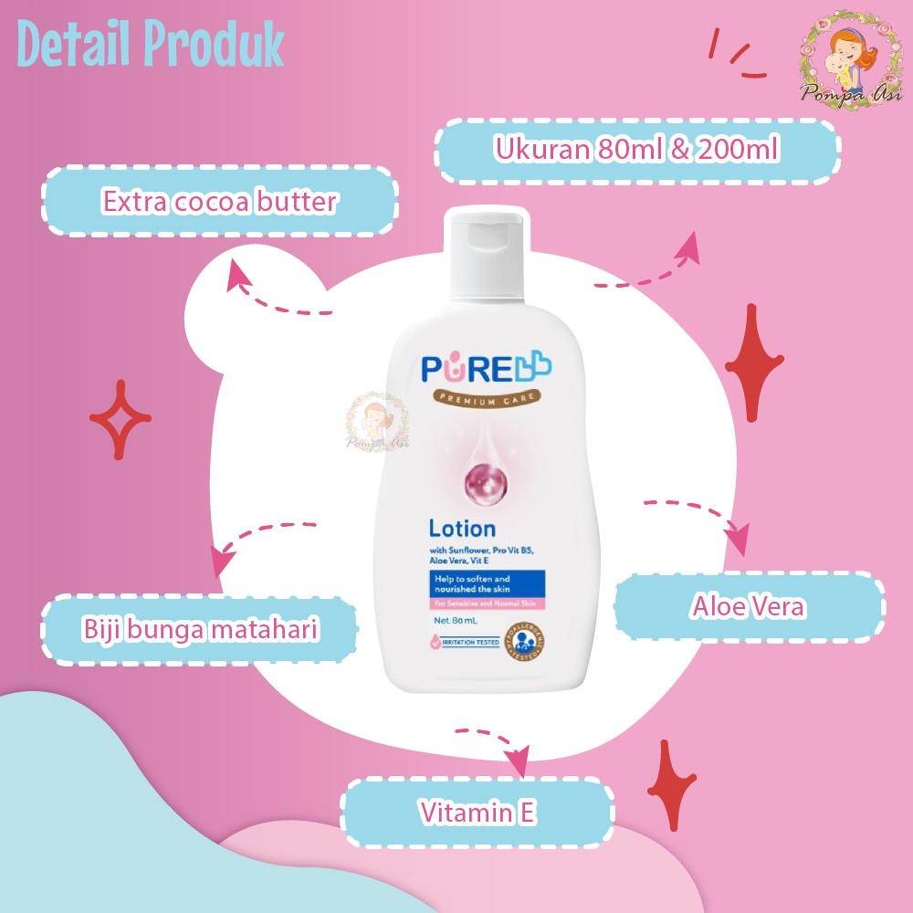 Pure Baby Lotion Perlengkapan Perawatan Kulit Normal Bayi New Born &amp; Kids By Mallpompaasi