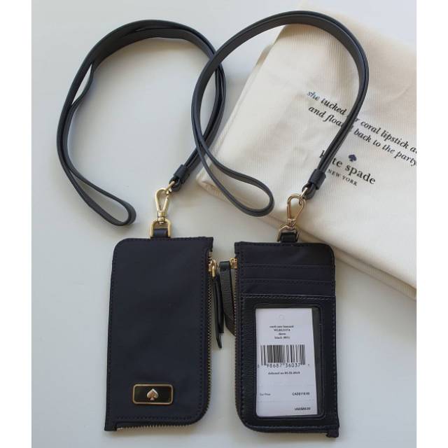 Kate Spade ID Lanyard Black 100% Authentic