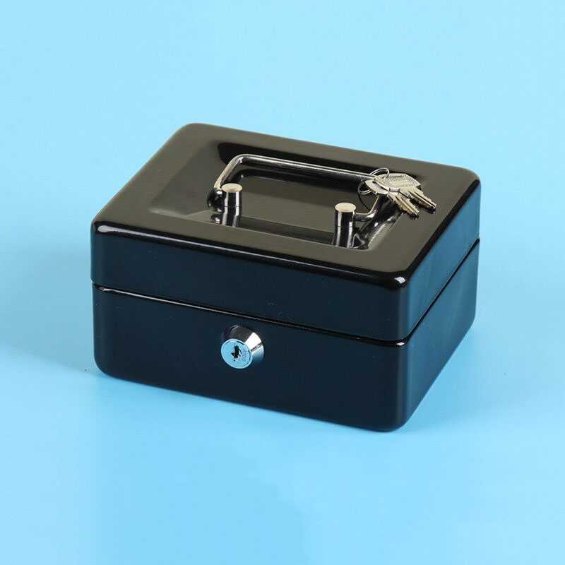 Cash Box Safe Box Kotak Brankas Uang Safebox Key Lock 15x12x8cm - JJZS68