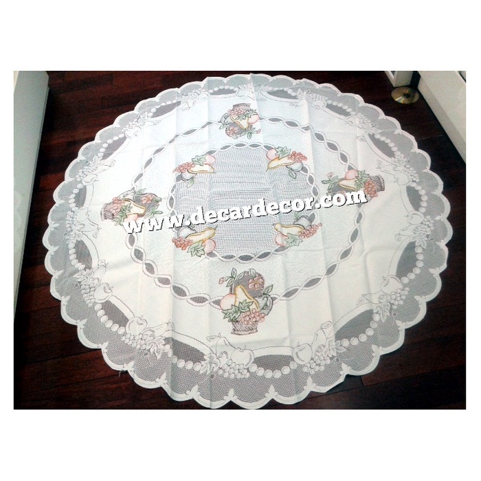 Taplak Meja Makan - Taplak Makan Bulat 4 Kursi - Taplak Meja Bulat 120 Cm