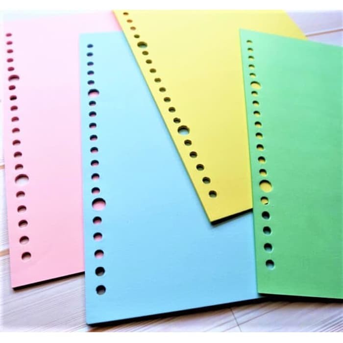 

Dijual REFILL KERTAS LOOSE LEAF BINDER A5 POLOS WARNA 20 RING LUBANG ISI 40 Berkualitas