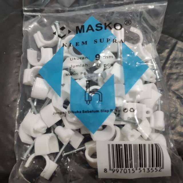 Klem Kabel 9mm Masko Paku Beton Asli