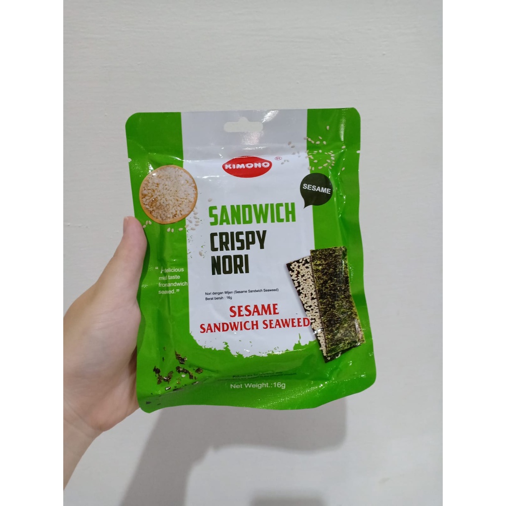 

Kimono Sandwich Crispy Nori Sesame 16gr/Nori dgn Wijen/Seaweed Sesame/Import