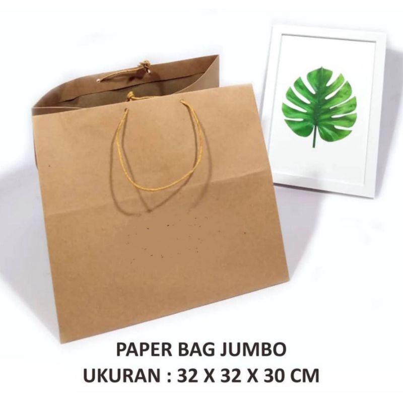 

Paper Bag Jumbo Kraft (32×32×30cm) per pcs