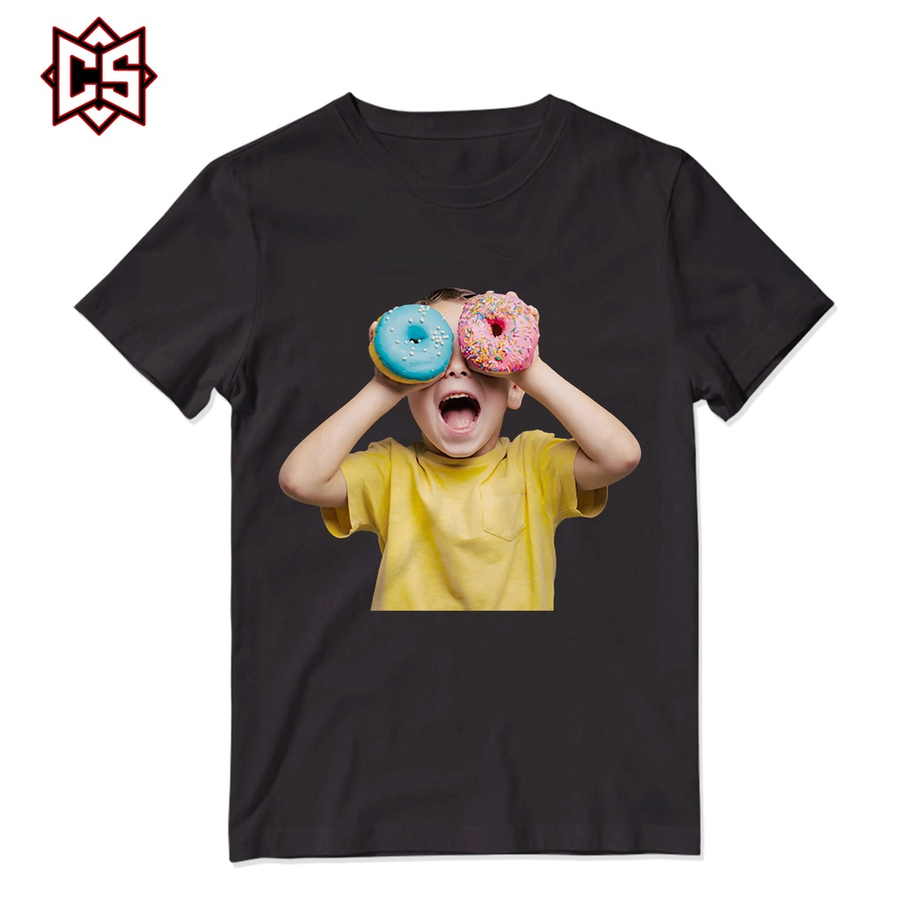 Kaos Baju Distro DONAT T-SHIRT ADLV ACME DE LA VIE BABY FACE DONUTS HAPPY BOY DONUTS karakter anak k