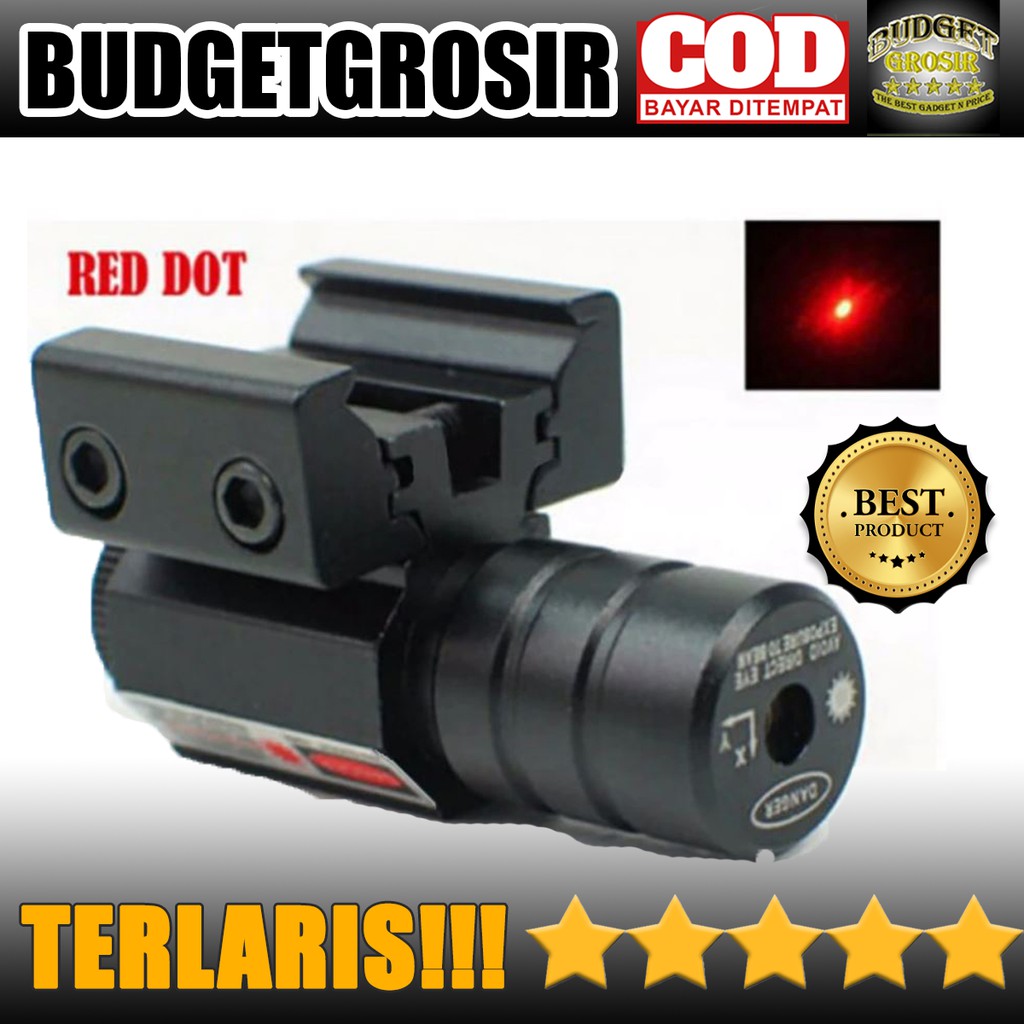 Tactical Red Dot Laser Gun Picatinny Mount Airsoft Rifle - HJ11 - Black--TaffLED