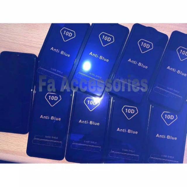 Tempered Glass Bluray Anti Blue Light Full 10D 99D Oppo A3S f7 v9 y81 y83 screen protector