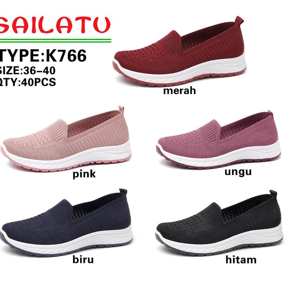 Ready Sailatu Sepatu Santai Wanita Rajut 36 - 40 T75G