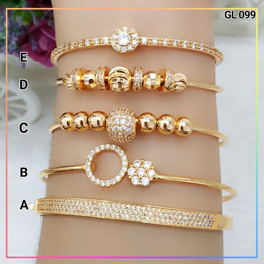 Gelang xuping gelang bangle dewasa  mewah permata simple  lapis emas gold GL 099