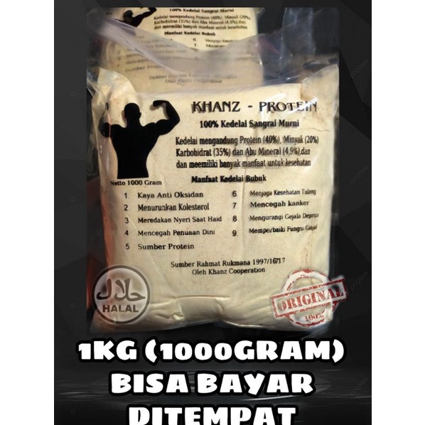 Whey Protein Nabati 1KG KHANZ – Suplemen Fitness – Susu Kedelai Tinggi Protein