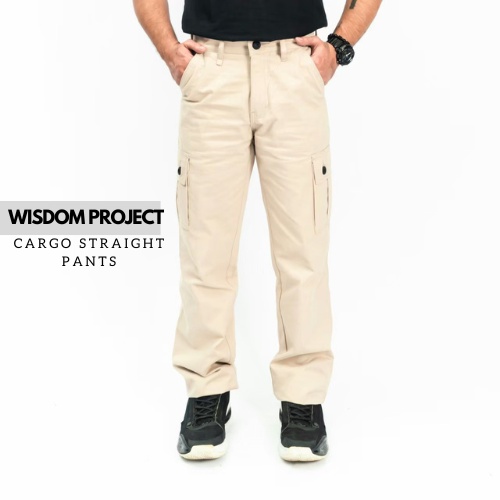 Wisdom Project Celana Cargo Standar Reguler Fit Straight Original Non Stretch Canvas premium