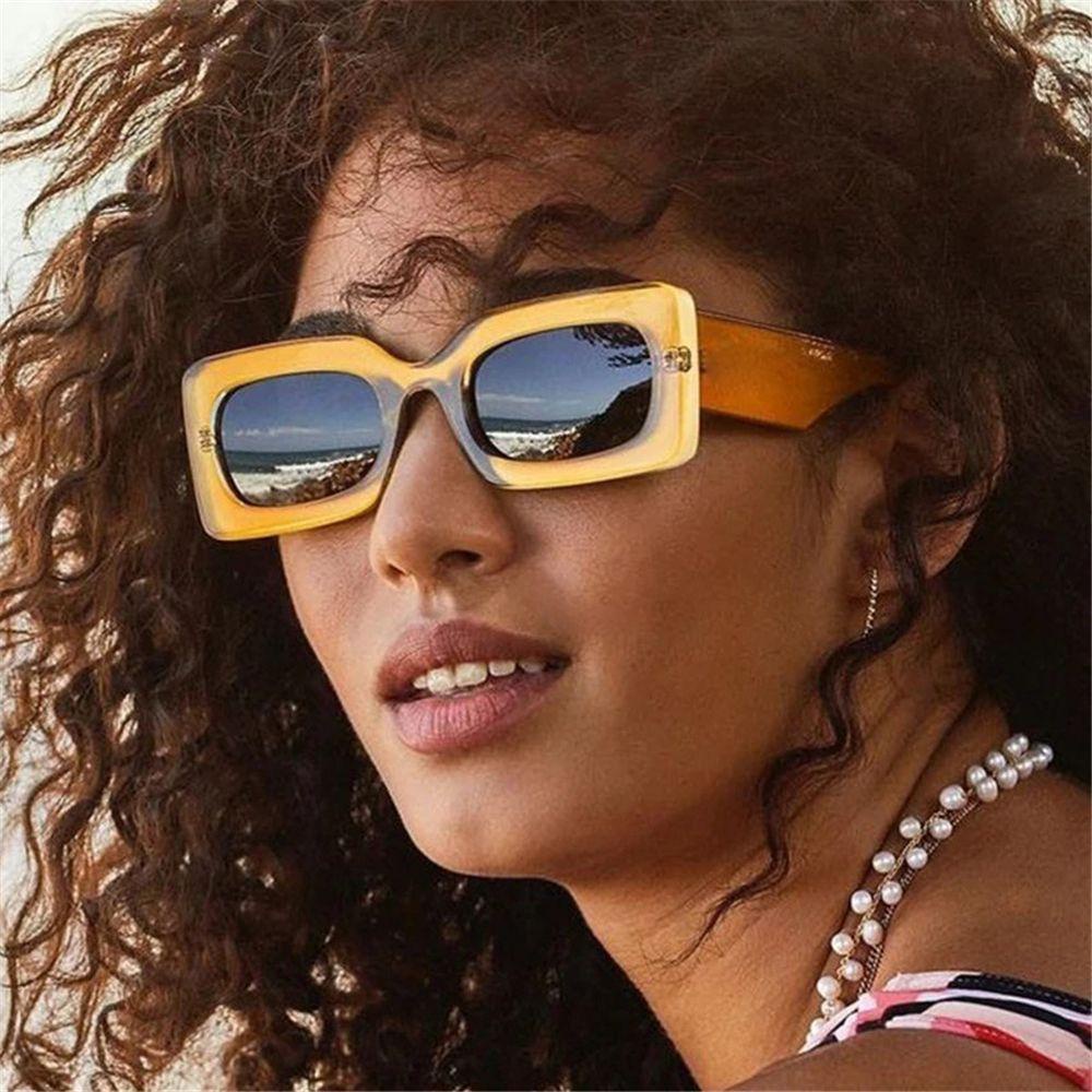 Lily Rectangle Sunglasses Kacamata Matahari Terbaru Bingkai Besar Hip Hop Square Sunglasses