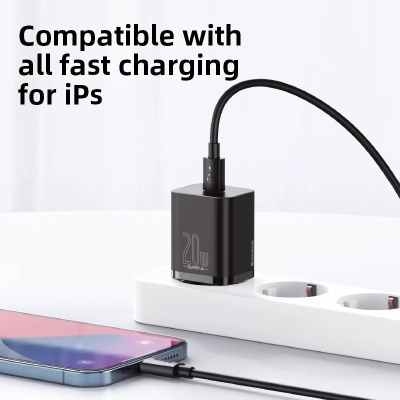 BASEUS Charger iPhone 12 Pro Max 20W Super Si Quick Charge PD Charging