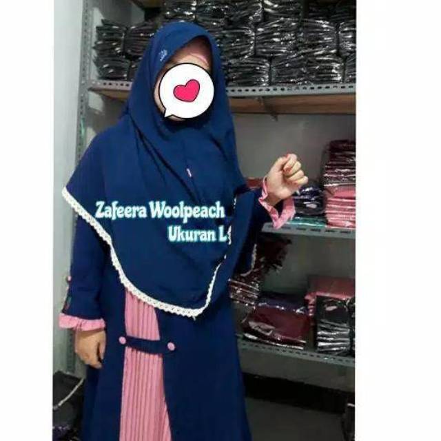 Khimar zafeera wolfis size L | kerudung Hawari