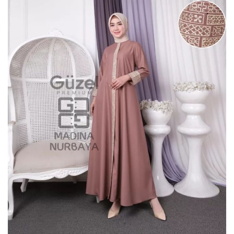 Gamis madina nurbaya//gamis wanita muslim lebaran terbaru//dres muslim original//gamis toyobo origin