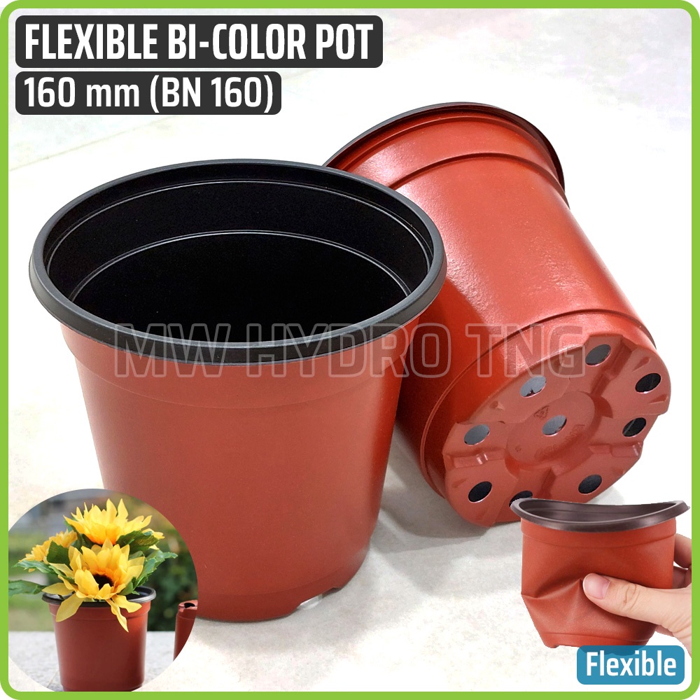 Pot Bunga Elastis Dua Warna / Double Color Flexible Flower Pot - 16 cm