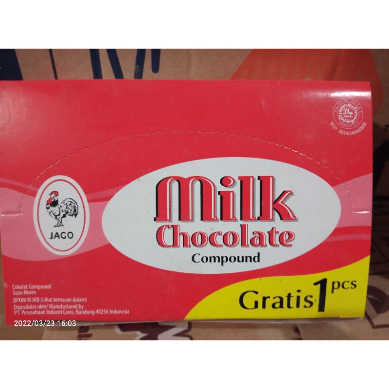 

milk chocolate compound cap jago 1 box 12pcs