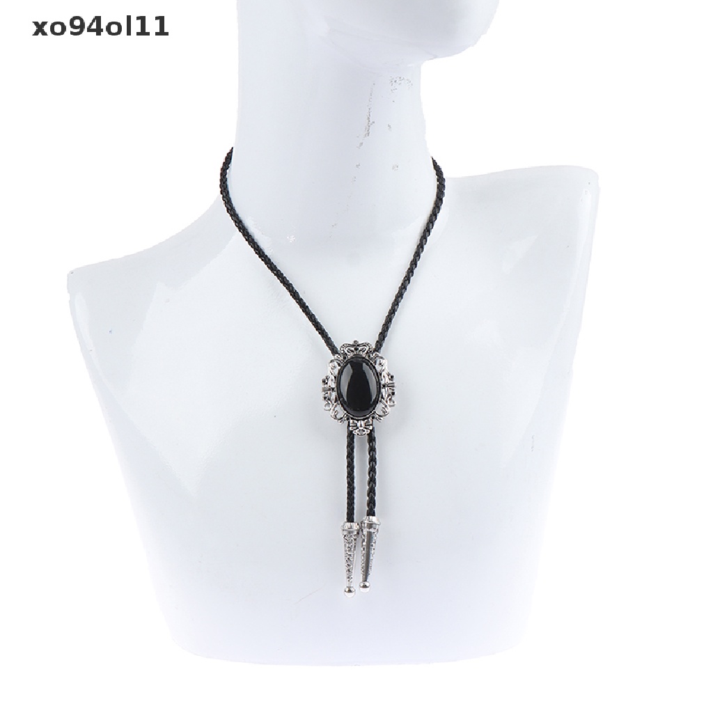 Kalung Bolo Tie Bentuk oval Gaya Cowboy Barat Untuk Wanita