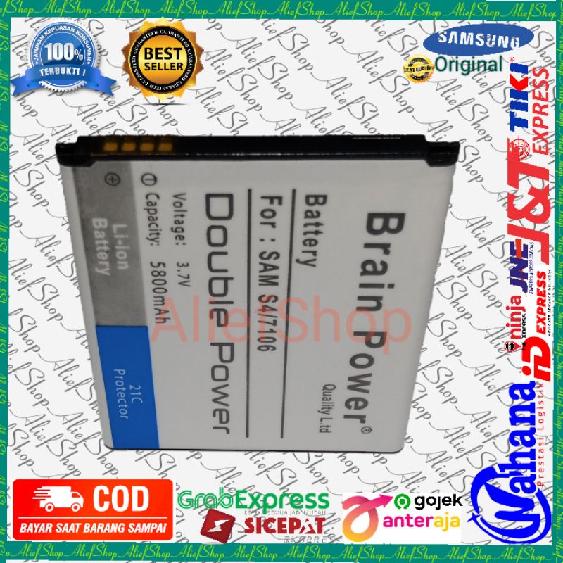 Batrai Samsung SAMSUNG S4 GT-I9500 I9500  Batre SAM S4 7106 Baterai Brain Power