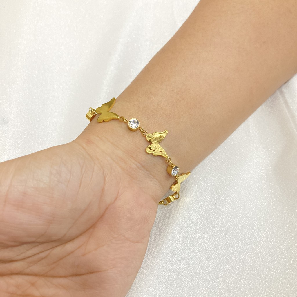 Gelang Tangan Wanita Model Serut Titanium Anti Karat