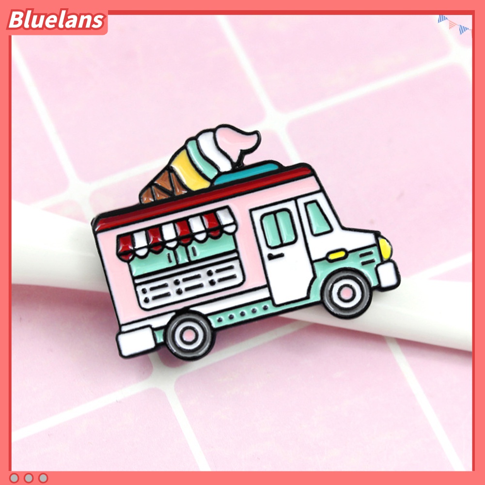 Bros Pin Enamel Bentuk Mobil Es Krim Warna-Warni Untuk Kerah Pakaian