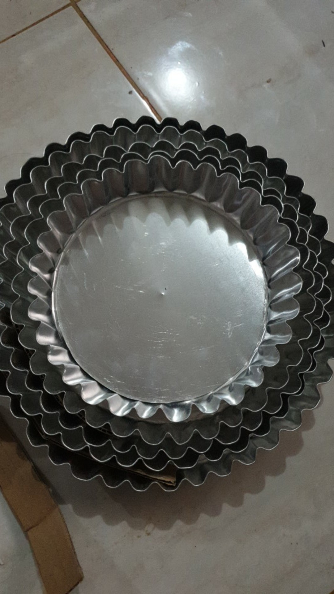 1 Set Isi 5 Cetakan Kue Pie Bongkar Pasang Ukuran D=19, 21, 23, 25, 27 T=5cm