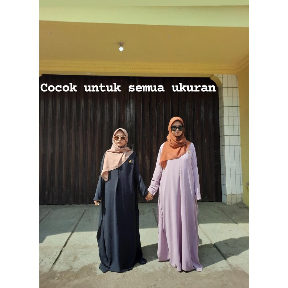 ABAYA CRINKLE BATWING KHADIJAH DRESS EXSLUSIVE ROZWAH ld.135/abaya kaftan lowo/abaya batwing polos/abaya arab/abaya turki/abaya hitam/abaya polos/COD/