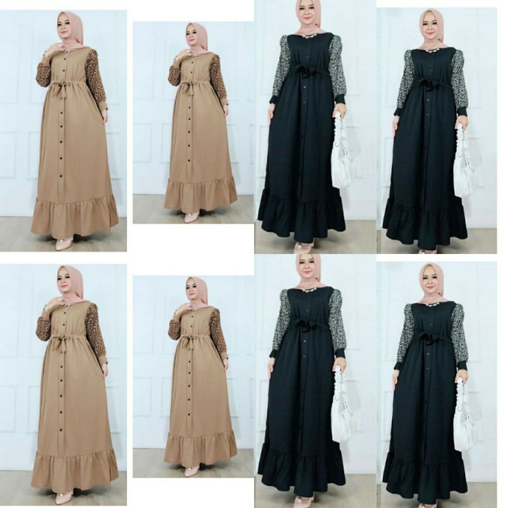 Baju Gamis Aulia Jumbo Maxi Dress Syari Muslimah Big Size Model Casual Terkini