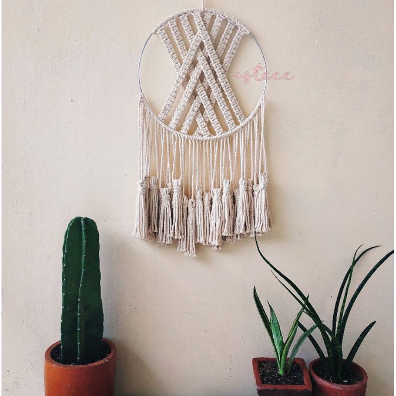 Macrame Wall Hanging-circle / Dreamcatcher big / hiasan dinding bulat