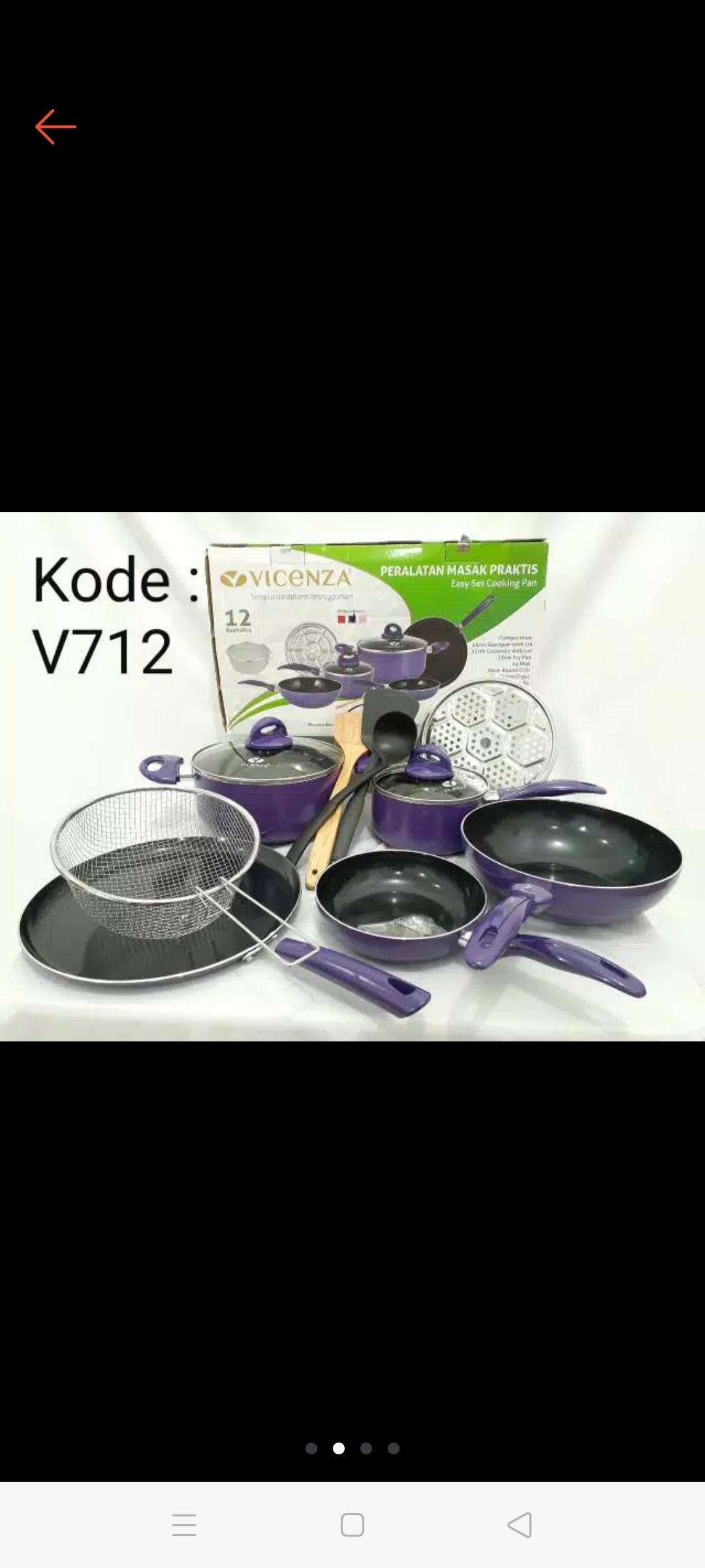 Vicenza Cookware Set Peralatan Makan Praktis V712 / Panci Set Vicenza Teplon 12pc