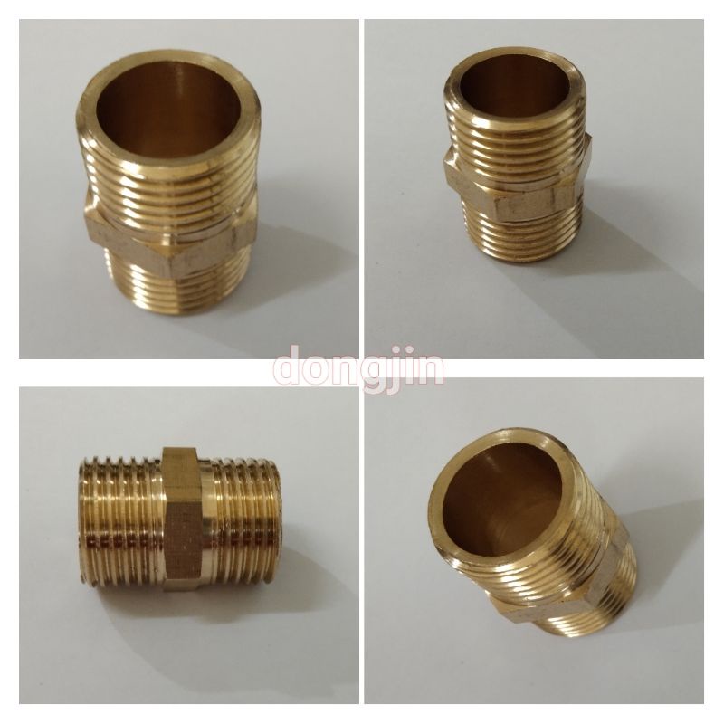 Double Napel Kuningan Drat 1/2X1/2 inch