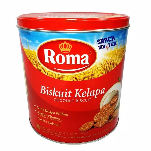 Roma Biskuit Kelapa 450 gr-Kaleng