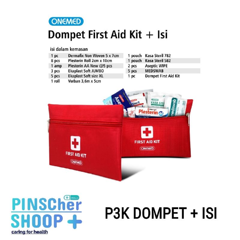 DOMPET P3K + ISI FIRST AID BAG MERAH (B)