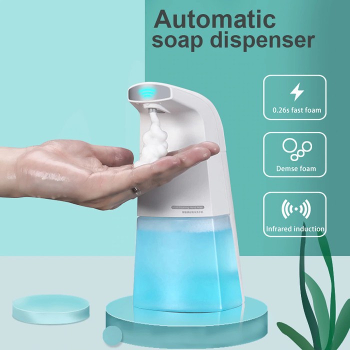 Dispenser Sabun Sensor Infrared Otomatis baterai dan cas charger aman buat Anak Portable foaming