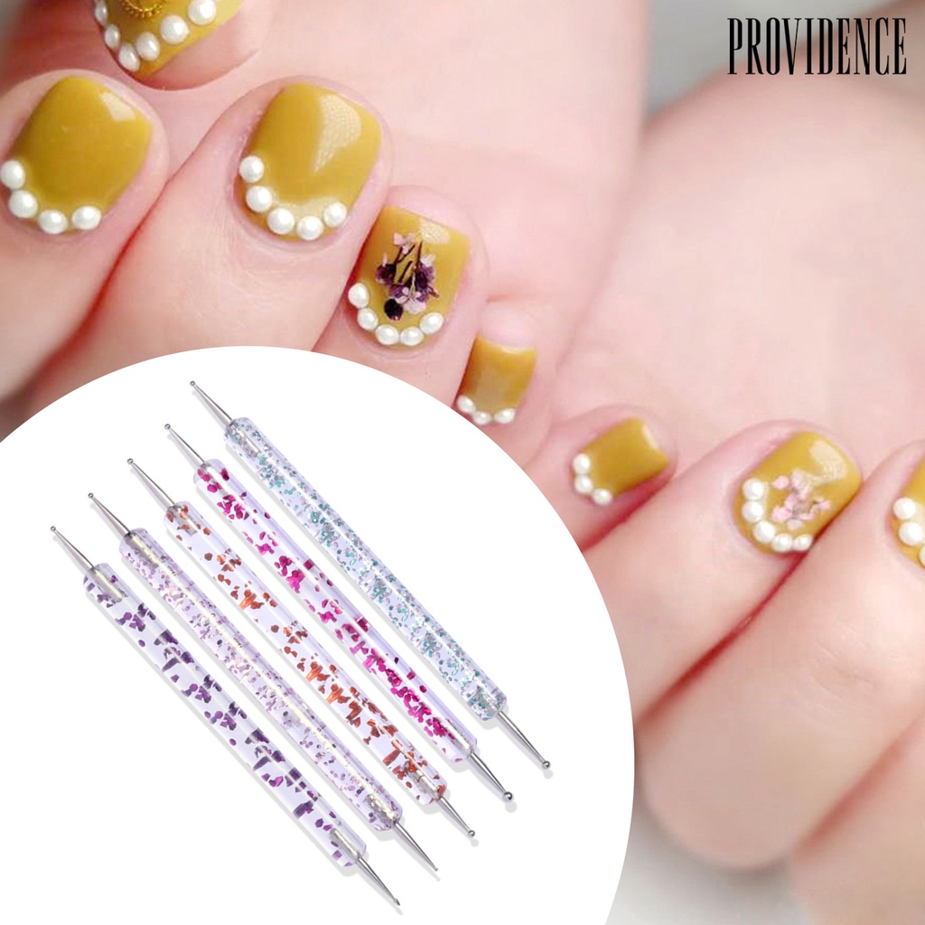 Providence 5Pcs/Set Nail Pen Long Lifespan Easy to Use Acrylic Double-Head Nail Art Drawing Liner for Beauty