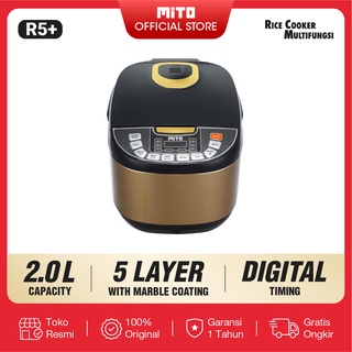 MITO Digital Rice Cooker R5+ Magic Com Penanak Nasi 2L Black Edition Gold