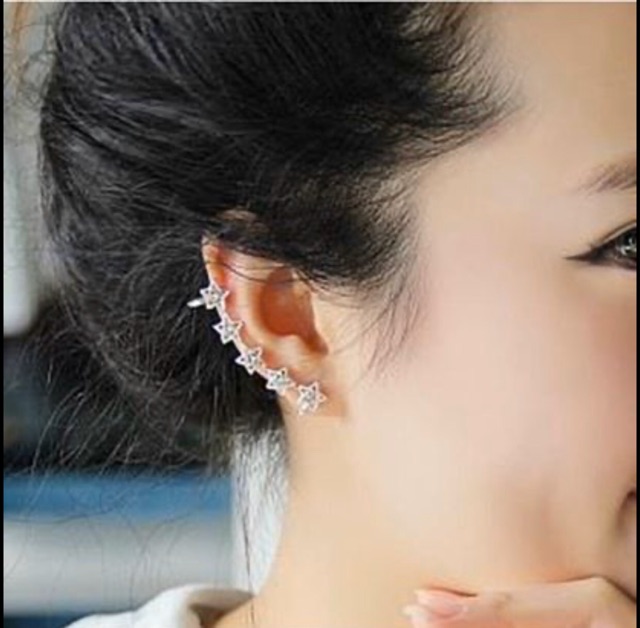 1pcs Anting wanita Earcuff dengan bentuk bintang