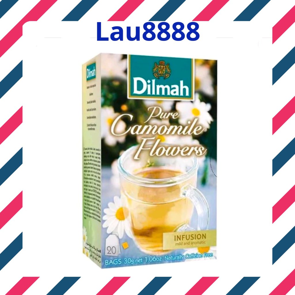 DILMAH PURE CAMOMILE FLOWERS - NATURALLY CAFFEINE FREE - TEA BAGS 20