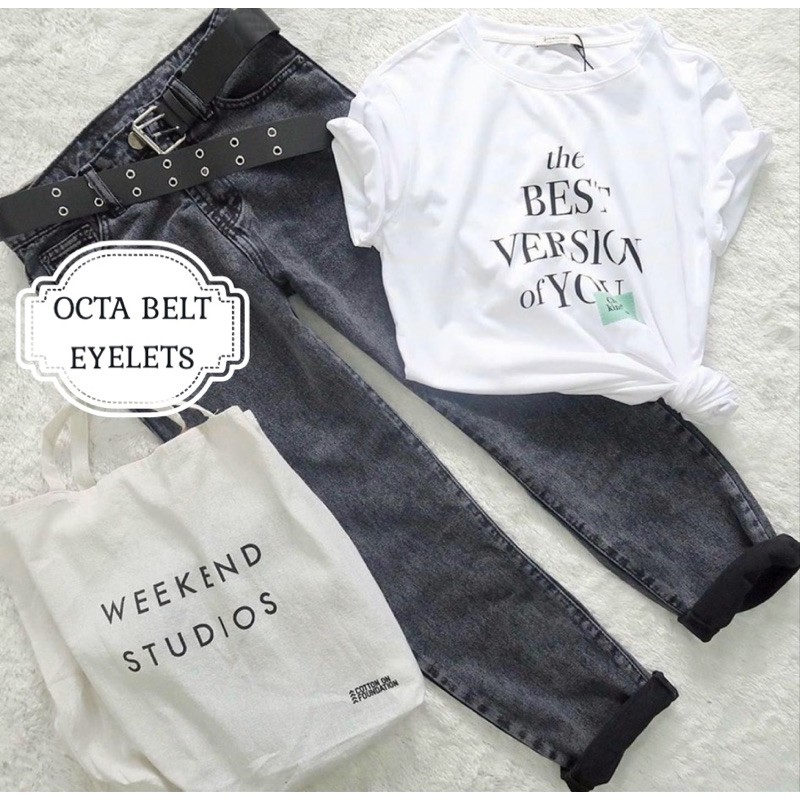 GFS EYELETS STRADY BELT-HITAM OCTA EYELETS